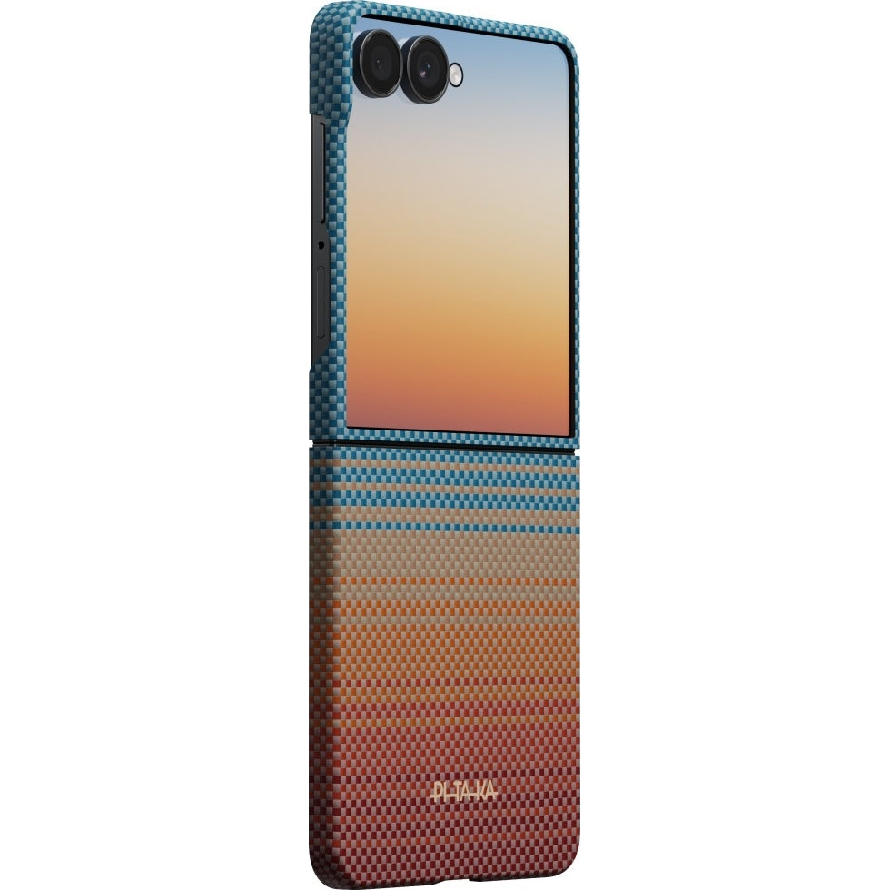Aramid Handyhülle für Galaxy Z Flip8, PITAKA Edge Case mit MagSafe, Orange