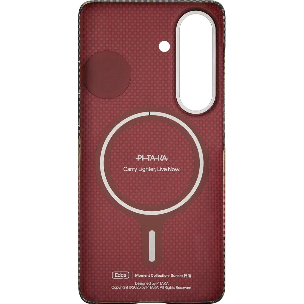 Aramid Handyhülle für Galaxy S26 Plus, Pitaka Edge Case, mit programmierbaren Tasten Aaron Button, mit MagSafe, Schwarz mit Braun)