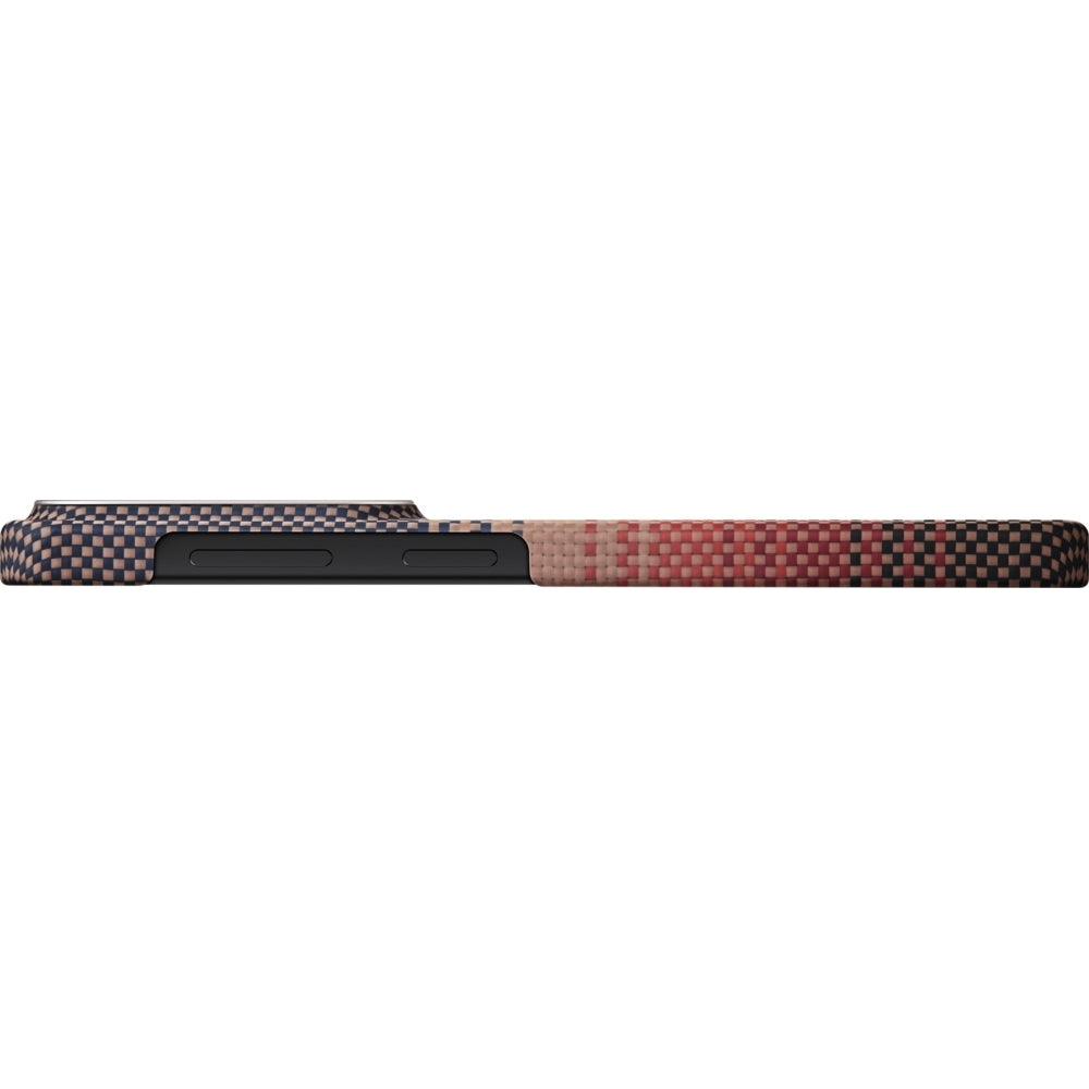 Aramid Handyhülle für Galaxy S26 Plus, Pitaka Edge Case, mit programmierbaren Tasten Aaron Button, mit MagSafe, Schwarz mit Braun)