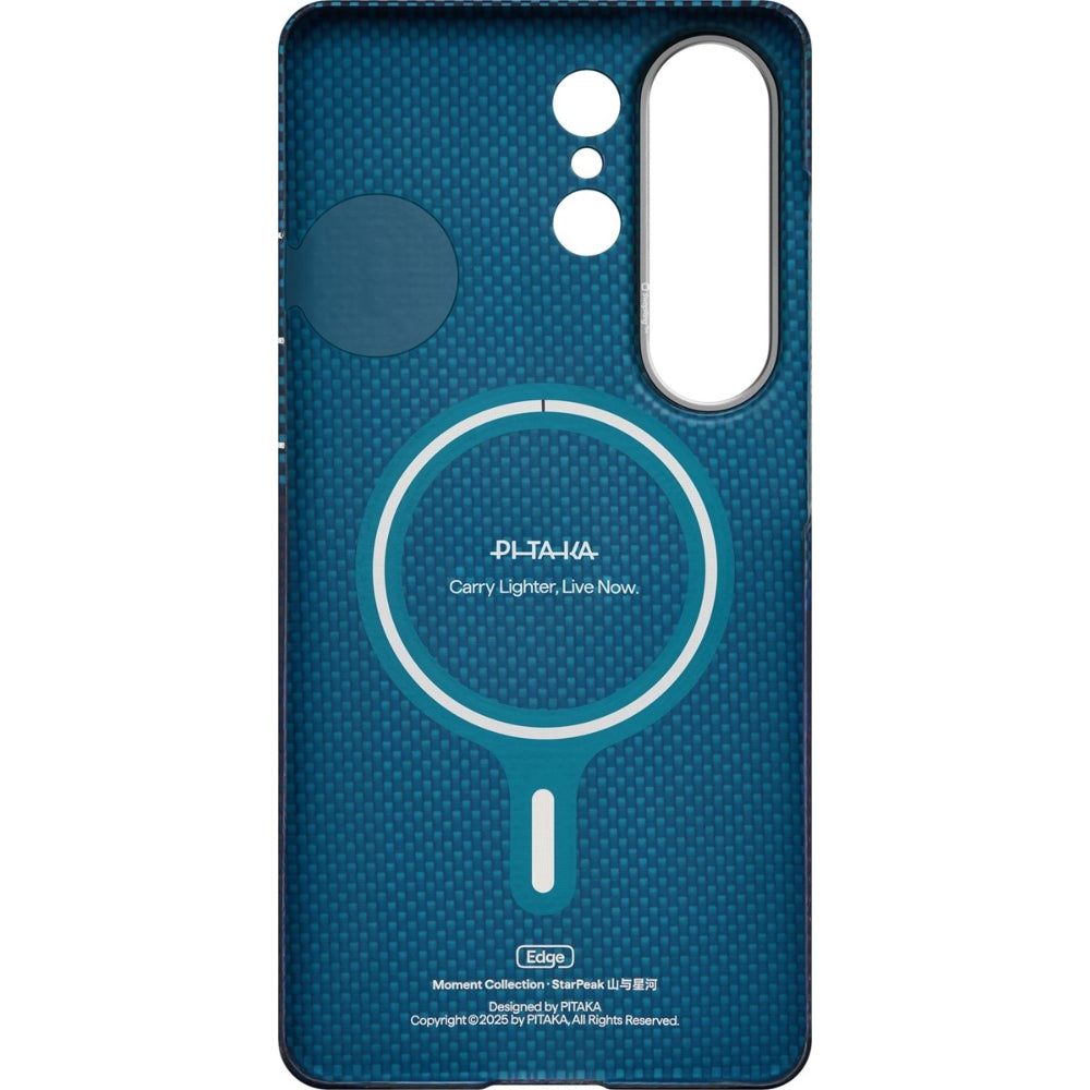 Aramid Handyhülle für Galaxy S26 Ultra, Pitaka Edge Case, mit programmierbaren Tasten Aaron Button, mit MagSafe, Blau und Schwarz