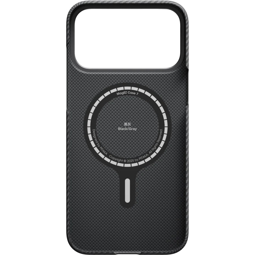 Aramid Handyhülle für iPhone 17 Pro Max, PITAKA Ultra-Slim Case PitaTap mit MagSafe, Schwarz