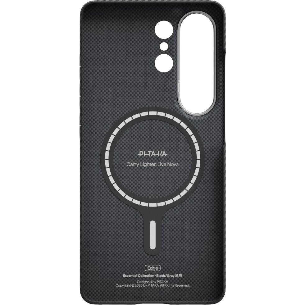 Aramid Handyhülle für Galaxy S26 Ultra, Pitaka Edge Case, mit programmierbaren Tasten Aaron Button, mit MagSafe, Schwarz