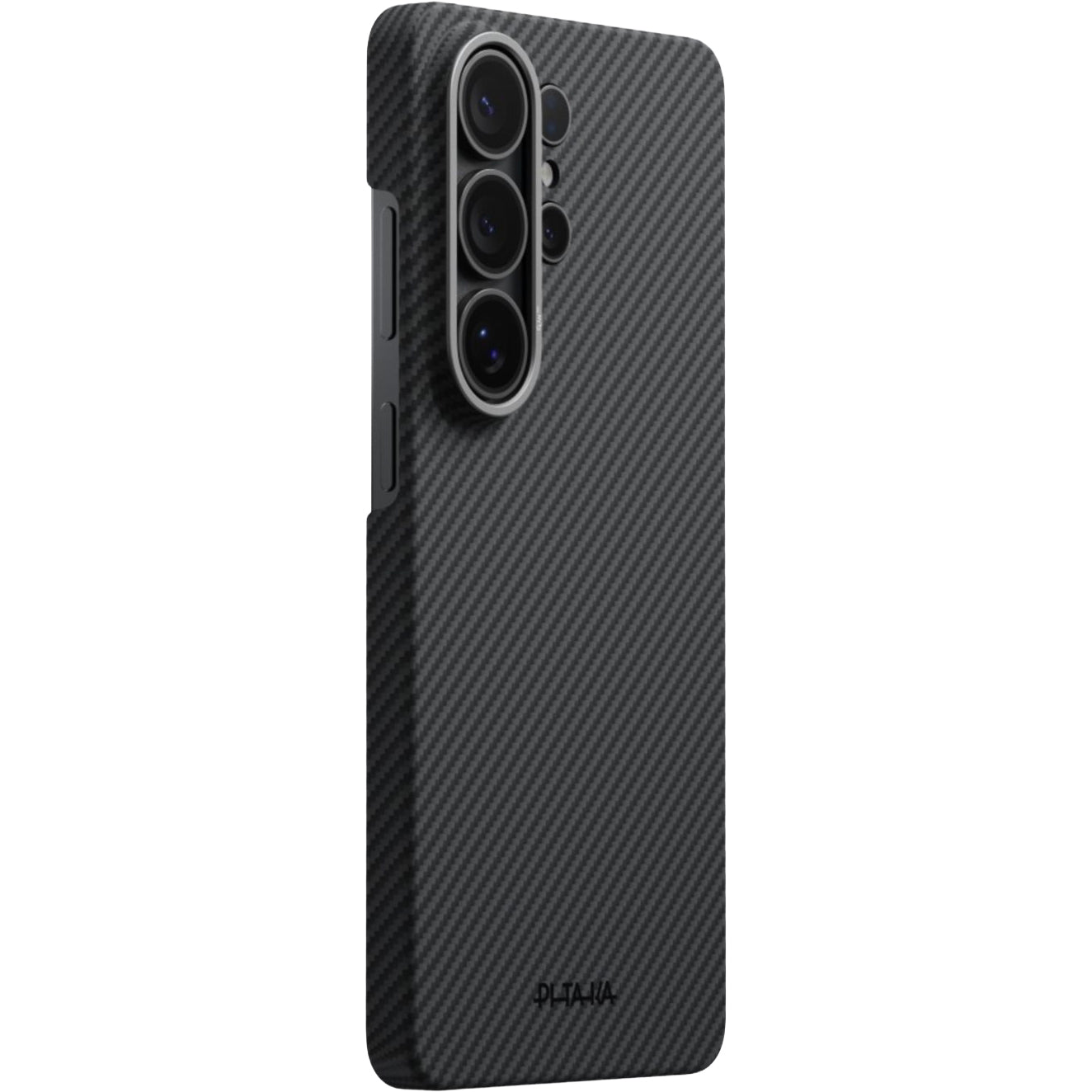 Aramid Handyhülle für Galaxy S26 Ultra, Pitaka Edge Case, mit programmierbaren Tasten Aaron Button, mit MagSafe, Schwarz