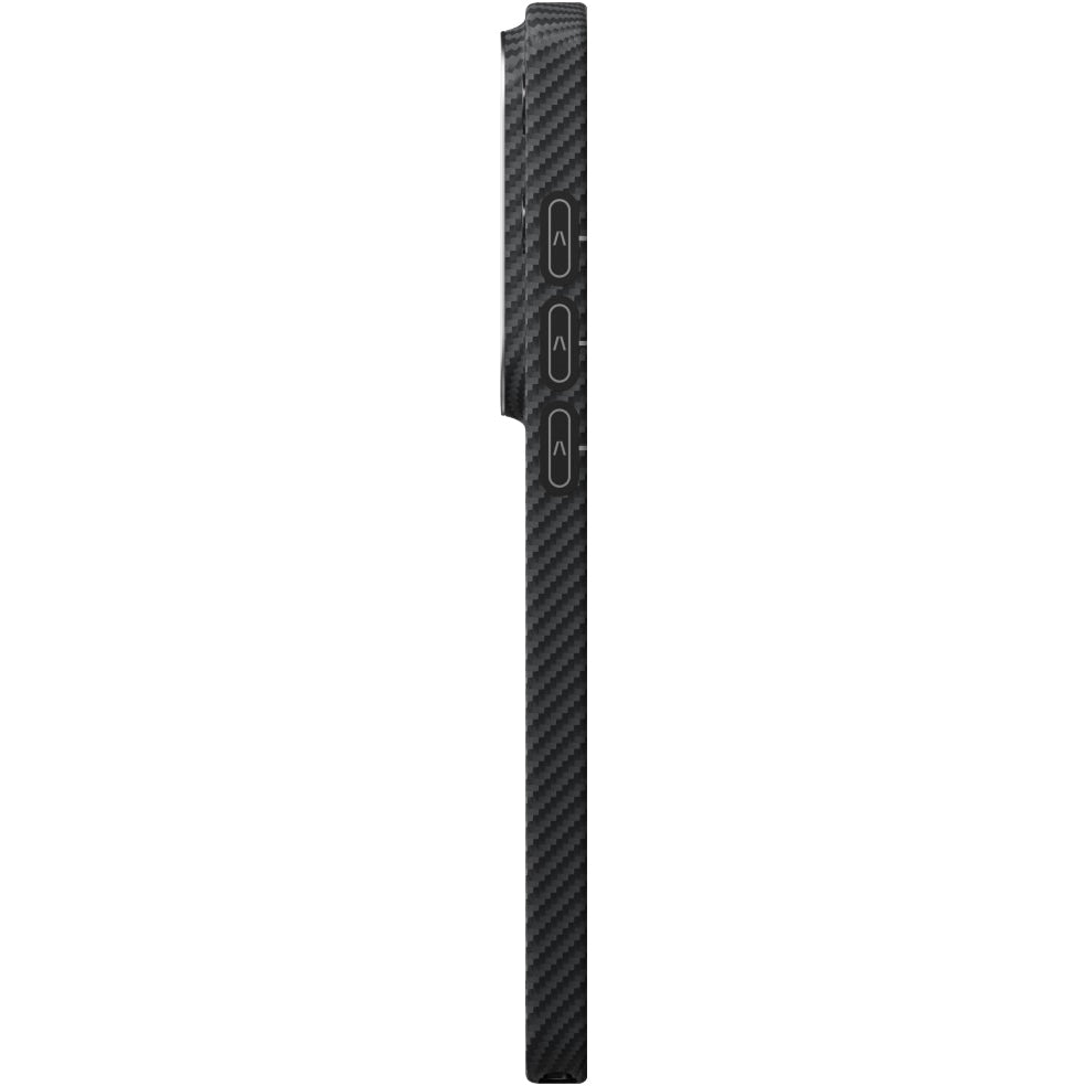 Aramid Handyhülle für Galaxy S26 Ultra, Pitaka Edge Case, mit programmierbaren Tasten Aaron Button, mit MagSafe, Schwarz