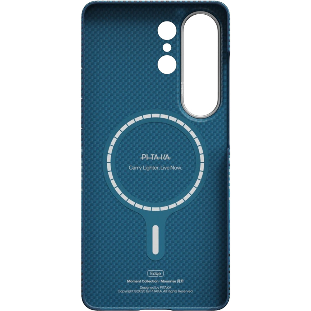 Aramid Handyhülle für Galaxy S26 Ultra, Pitaka Edge Case, mit programmierbaren Tasten Aaron Button, mit MagSafe, Blau