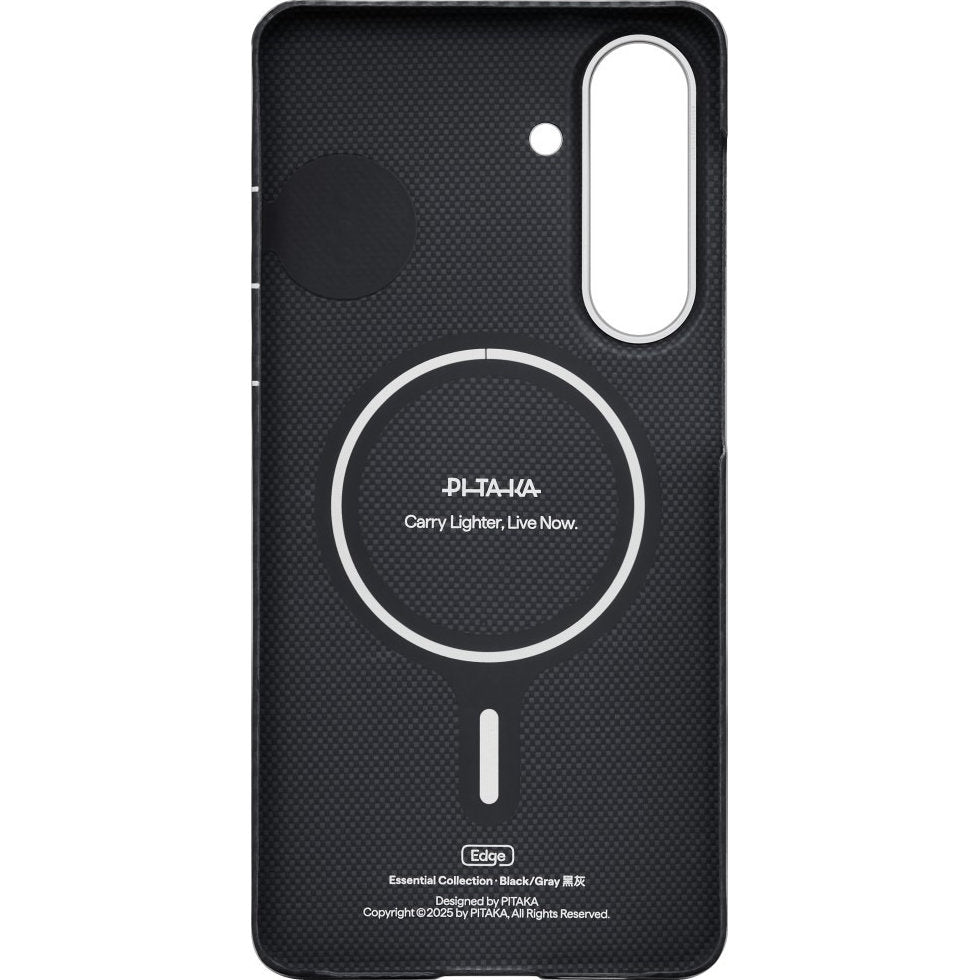 Aramid Handyhülle für Galaxy S26, Pitaka Edge Case, mit programmierbaren Tasten Aaron Button, mit MagSafe, Schwarz