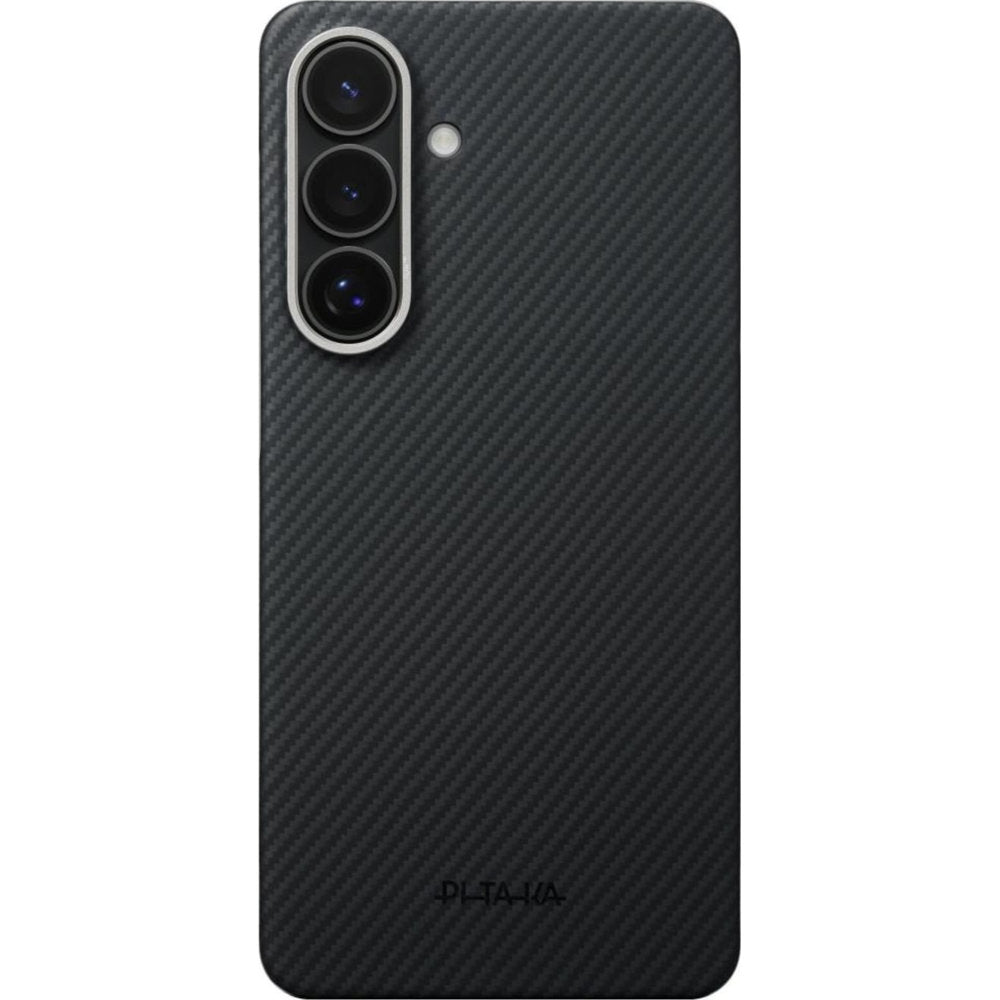Aramid Handyhülle für Galaxy S26 Plus, Pitaka Edge Case, mit programmierbaren Tasten Aaron Button, mit MagSafe, Schwarz