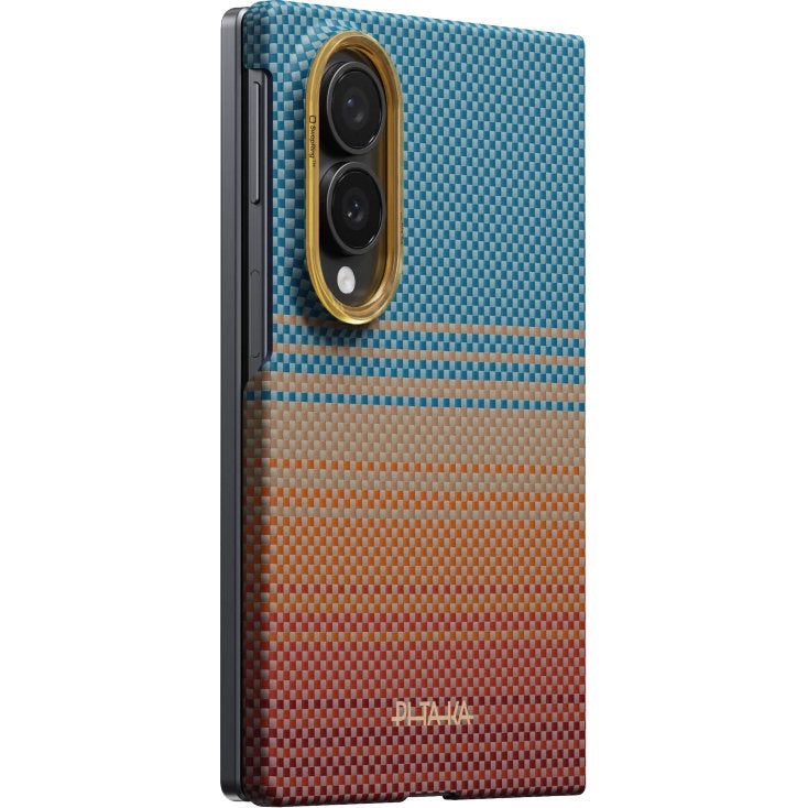Aramid Handyhülle für Galaxy Z Fold8, PITAKA Edge Case mit MagSafe, Orange und Blau mit Kevlar (3/9)