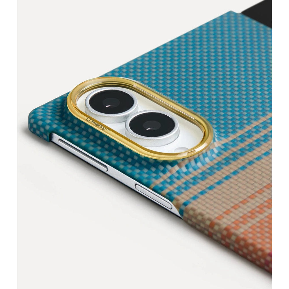 Aramid Handyhülle für Galaxy Z Fold8, PITAKA Edge Case mit MagSafe, Orange und Blau mit Kevlar (8/9)