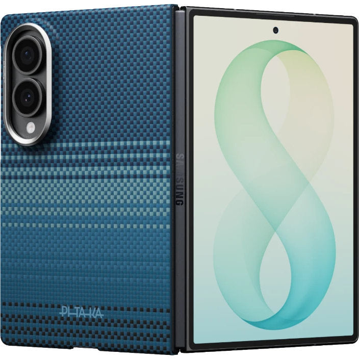 Aramid Handyhülle für Galaxy Z Fold8, PITAKA Edge Case mit MagSafe, Blau mit Kevlar (1/10)