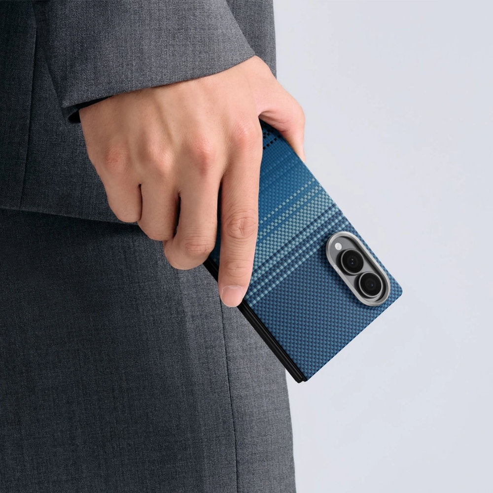 Aramid Handyhülle für Galaxy Z Fold8, PITAKA Edge Case mit MagSafe, Blau mit Kevlar (5/10)