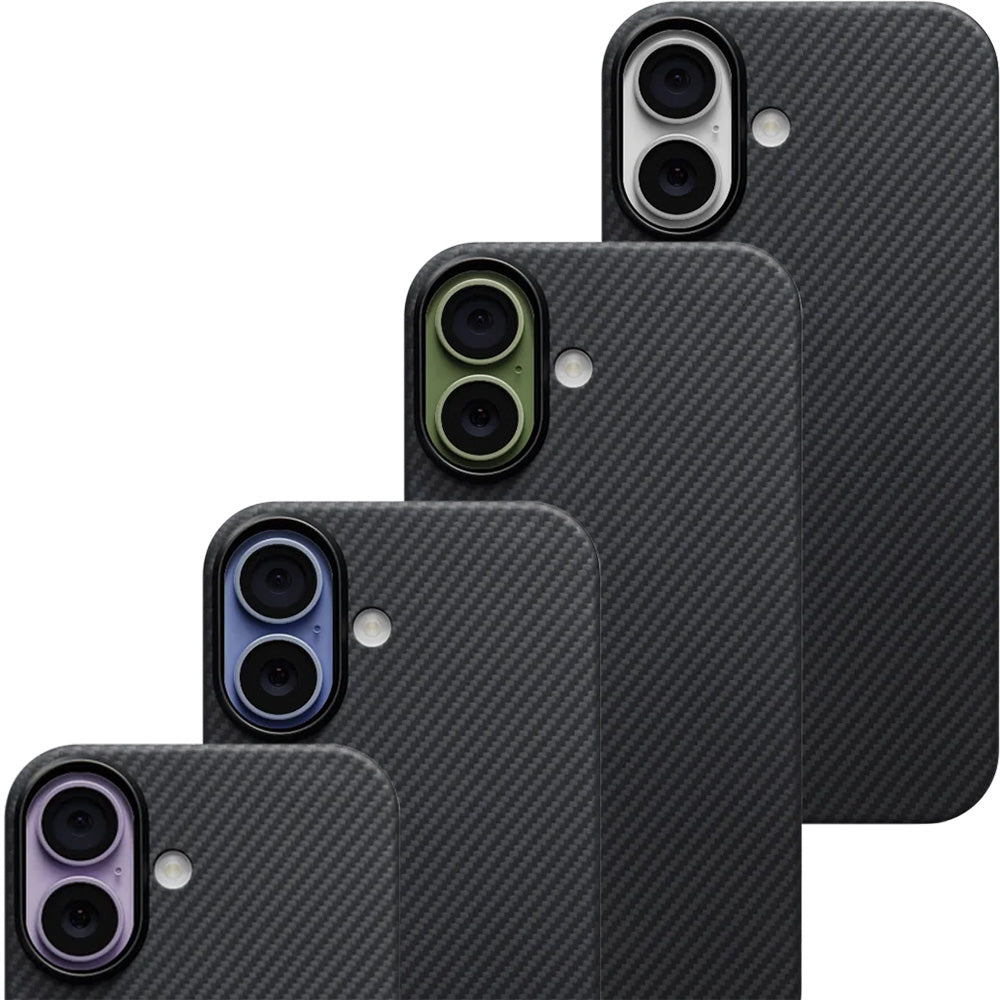 Aramid Handyhülle für iPhone 17, PITAKA Ultra-Slim Case PitaTap mit MagSafe, Schwarz