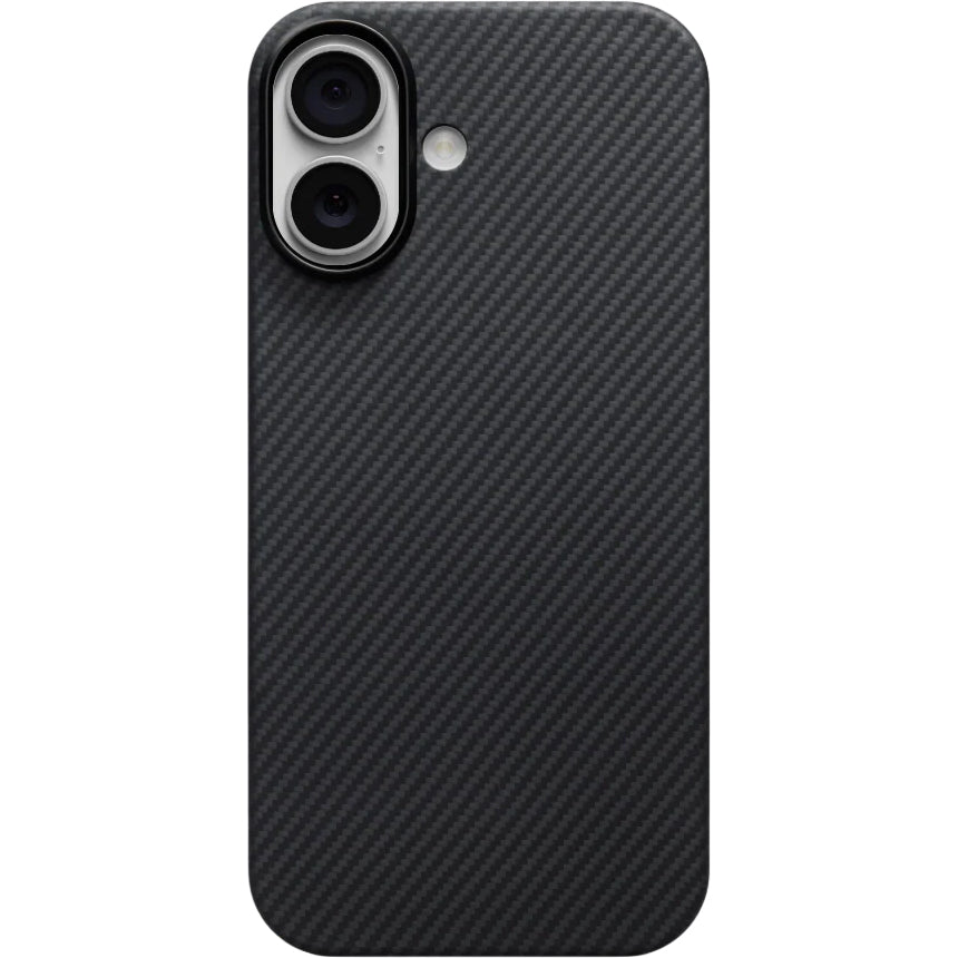 Aramid Handyhülle für iPhone 17, PITAKA Ultra-Slim Case PitaTap mit MagSafe, Schwarz