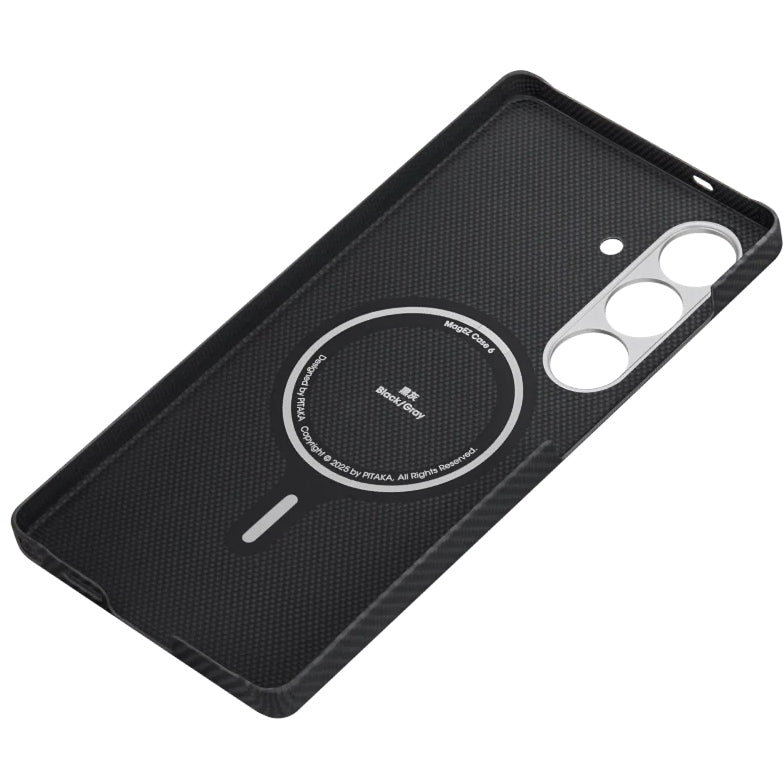 Aramid Handyhülle für Galaxy S25, PITAKA Ultra-Slim Case mit MagSafe, Schwarz