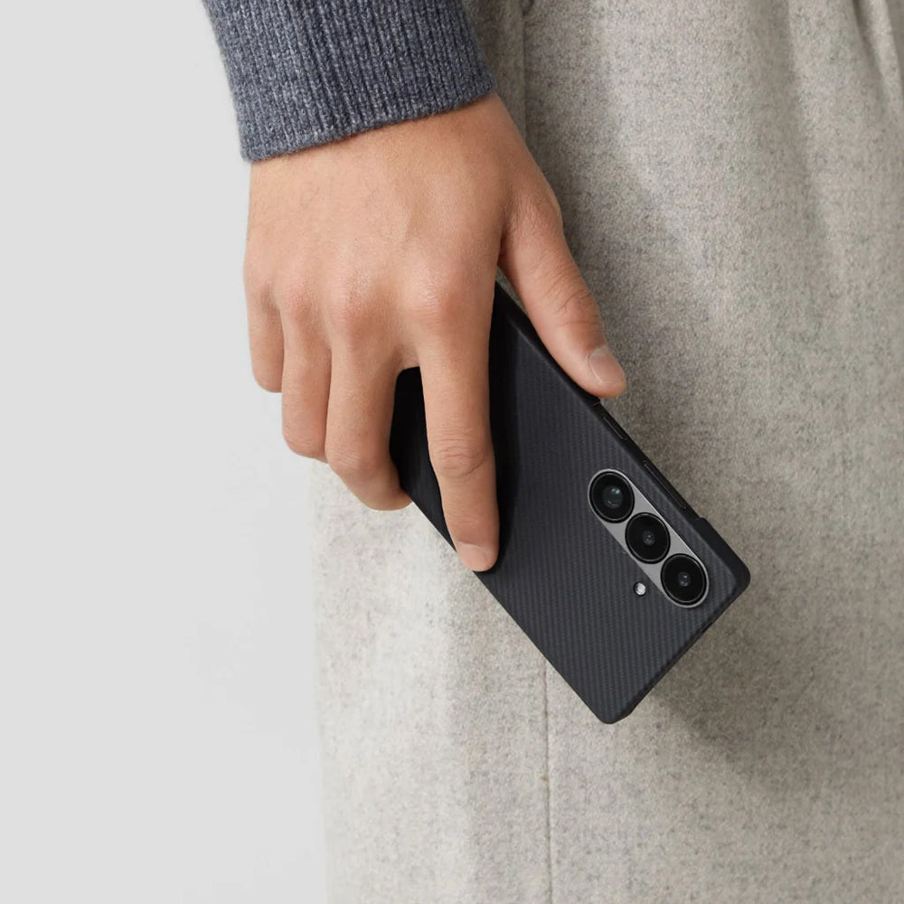 Aramid Handyhülle für Galaxy S25, PITAKA Ultra-Slim Case mit MagSafe, Schwarz