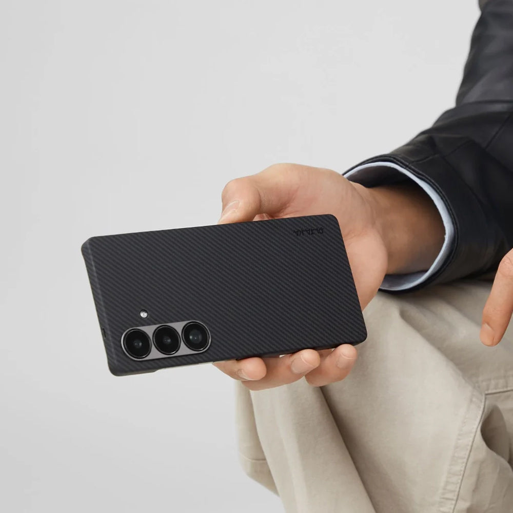 Aramid Handyhülle für Galaxy S25, PITAKA Ultra-Slim Case mit MagSafe, Schwarz