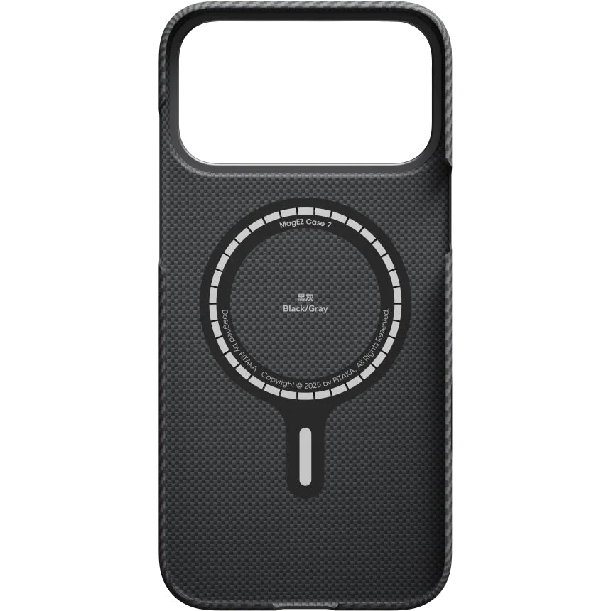 Aramid Handyhülle für iPhone 17 Pro Max, PITAKA Ultra-Slim Case PitaTap mit MagSafe, Schwarz