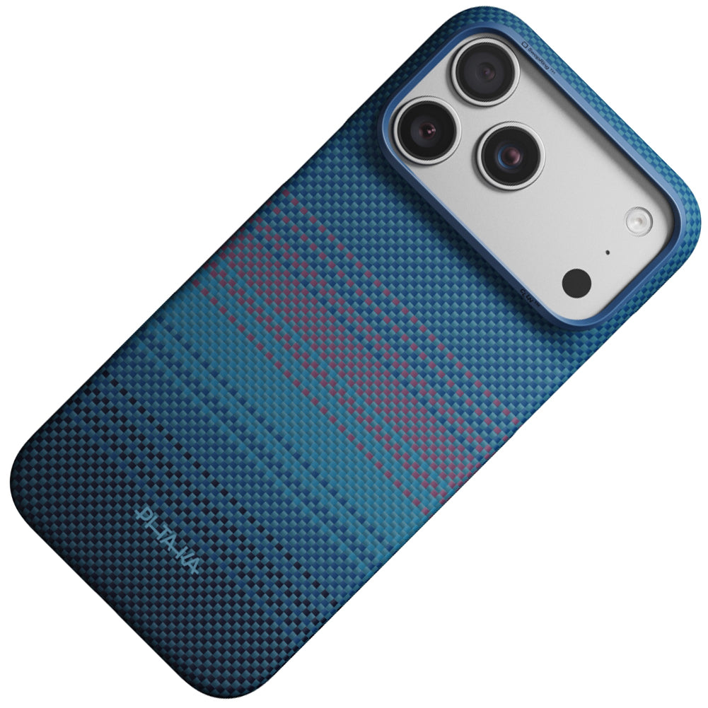 Aramid Handyhülle für iPhone 18 Pro Max / 17 Pro Max, PITAKA Ultra-Slim Case mit MagSafe, Blau mit Kevlar (3/3)