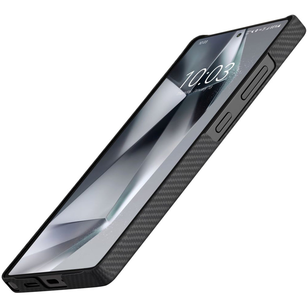Aramid Handyhülle für Galaxy S25 Ultra, PITAKA Ultra-Slim Case mit MagSafe, Schwarz