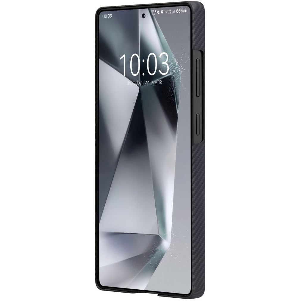 Aramid Handyhülle für Galaxy S25 Ultra, PITAKA Ultra-Slim Case mit MagSafe, Schwarz