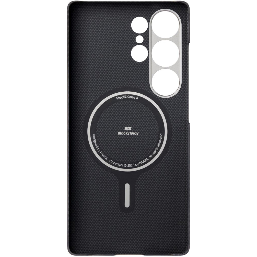 Aramid Handyhülle für Galaxy S25 Ultra, PITAKA Ultra-Slim Case mit MagSafe, Schwarz
