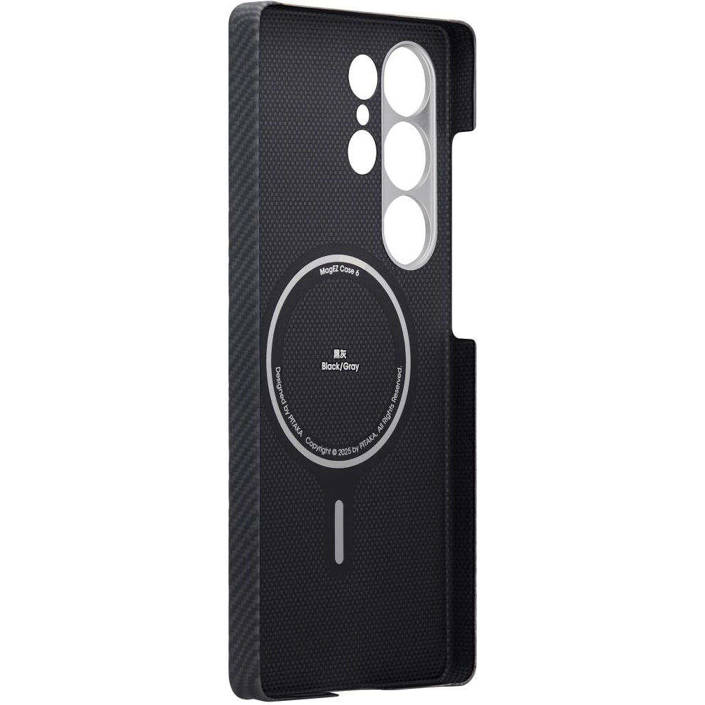 Aramid Handyhülle für Galaxy S25 Ultra, PITAKA Ultra-Slim Case mit MagSafe, Schwarz