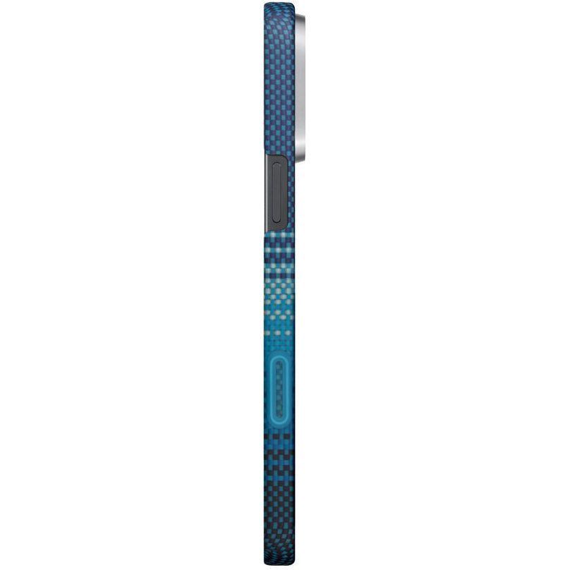 Aramid Handyhülle für iPhone 16 Pro Max, PITAKA Ultra-Slim Case PitaTap mit MagSafe, Blau ombre