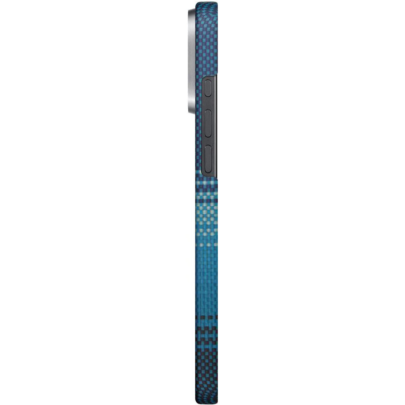 Aramid Handyhülle für iPhone 16 Pro, PITAKA Ultra-Slim Case PitaTap mit MagSafe, Blau ombre