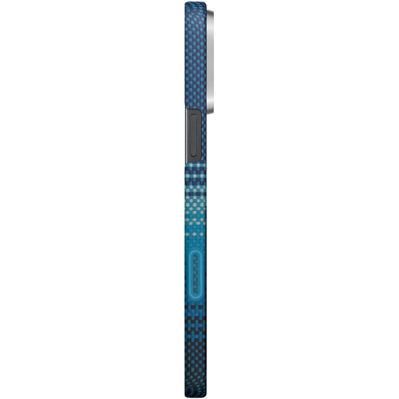 Aramid Handyhülle für iPhone 16 Pro, PITAKA Ultra-Slim Case PitaTap mit MagSafe, Blau ombre