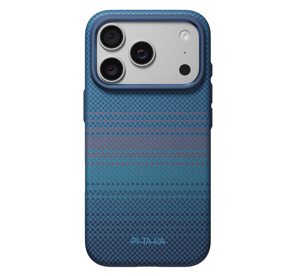 Aramid Handyhülle für iPhone 18 Pro / 17 Pro, PITAKA Ultra-Slim Case mit MagSafe, Blau mit Kevlar (1/3)