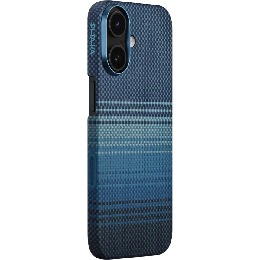 Aramid Handyhülle für iPhone 17, PITAKA Ultra-Slim Case PitaTap mit MagSafe, Blau