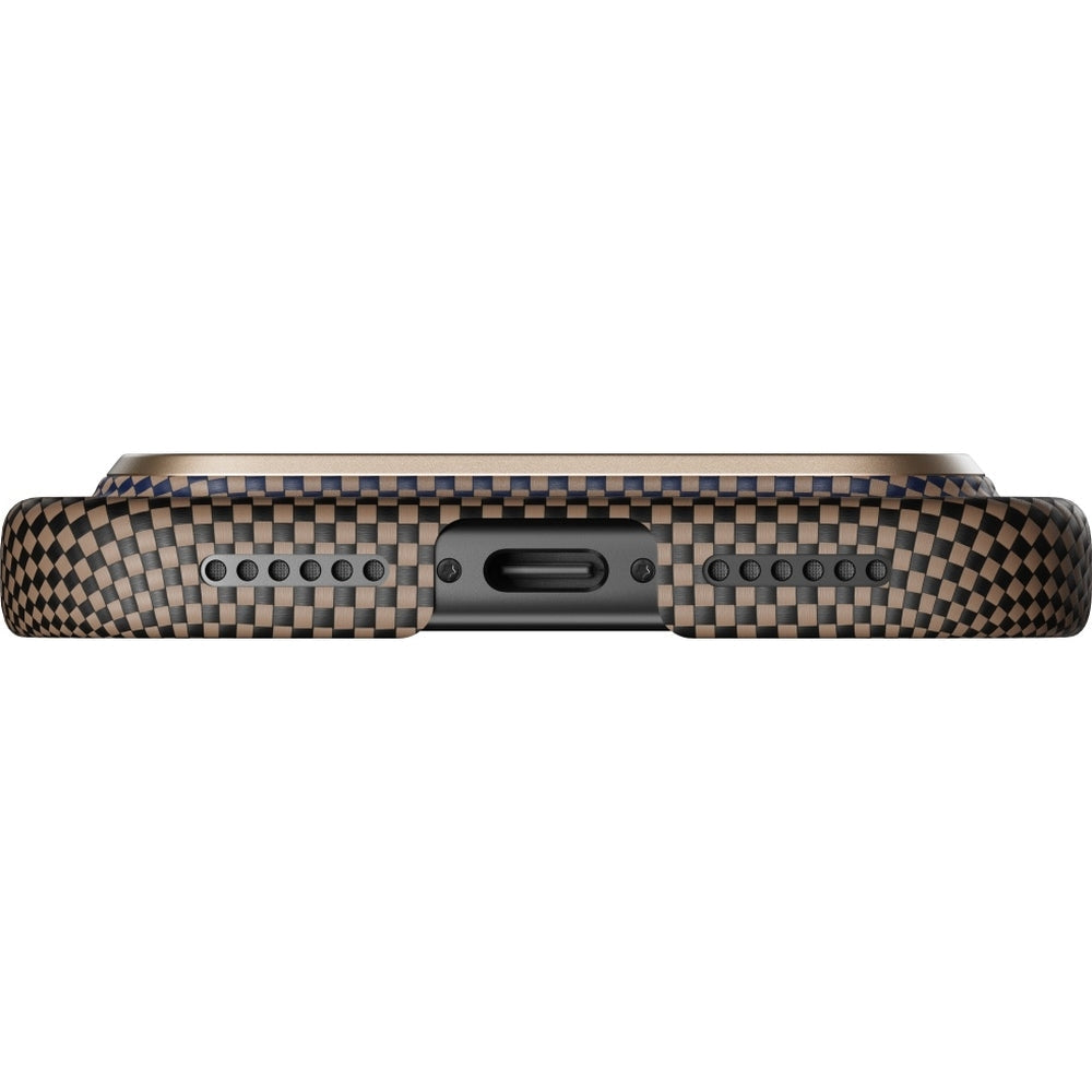 Aramid Handyhülle für iPhone 17 Pro, PITAKA Ultra-Slim Case mit MagSafe, Braun-schwarz