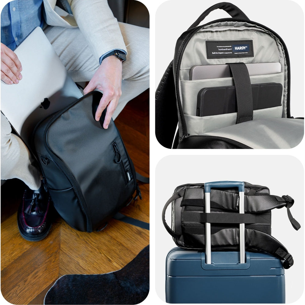 Reiserucksack mit Laptopfach für 15" Laptop, 24L, 3mk HARDY, Schwarz