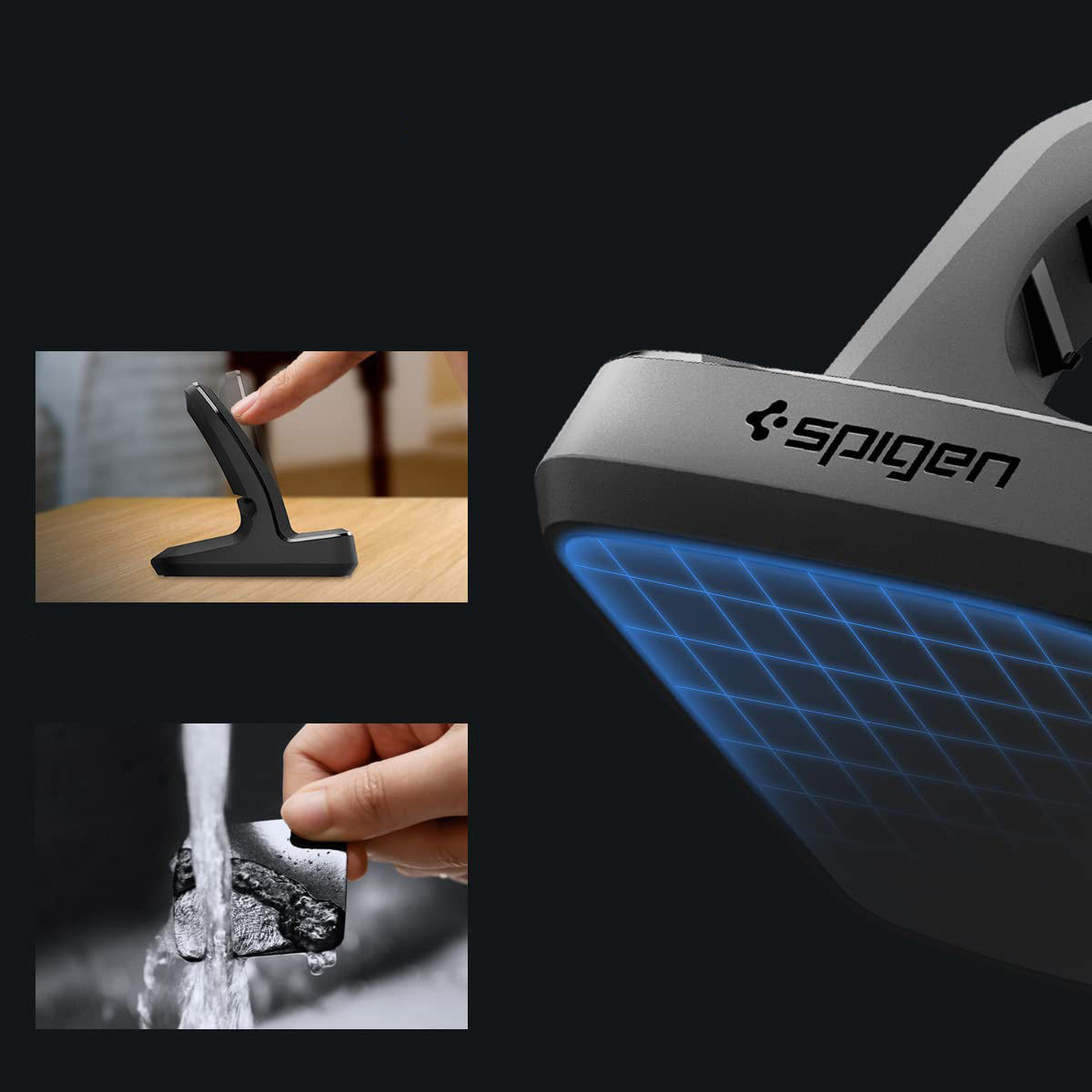 Dockingstation für Apple Watch Ladegerät, Spigen Rugged Armor Stand, Schwarz