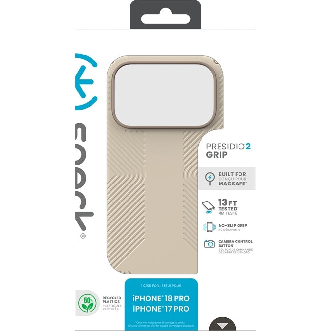 Handyhülle für iPhone 18 Pro, Speck Presidio2 Grip mit MagSafe, Beige (9/9)