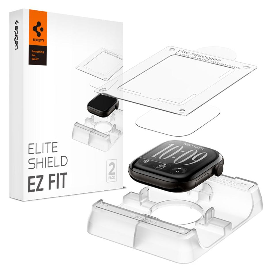 Bildschirmfolie + Applikator für Apple Watch Series 12 46mm, Spigen Elite Shield EZ Fit 2-Pack (1/10)