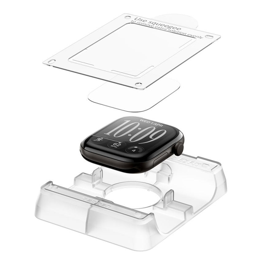 Bildschirmfolie + Applikator für Apple Watch Series 12 46mm, Spigen Elite Shield EZ Fit 2-Pack (6/10)