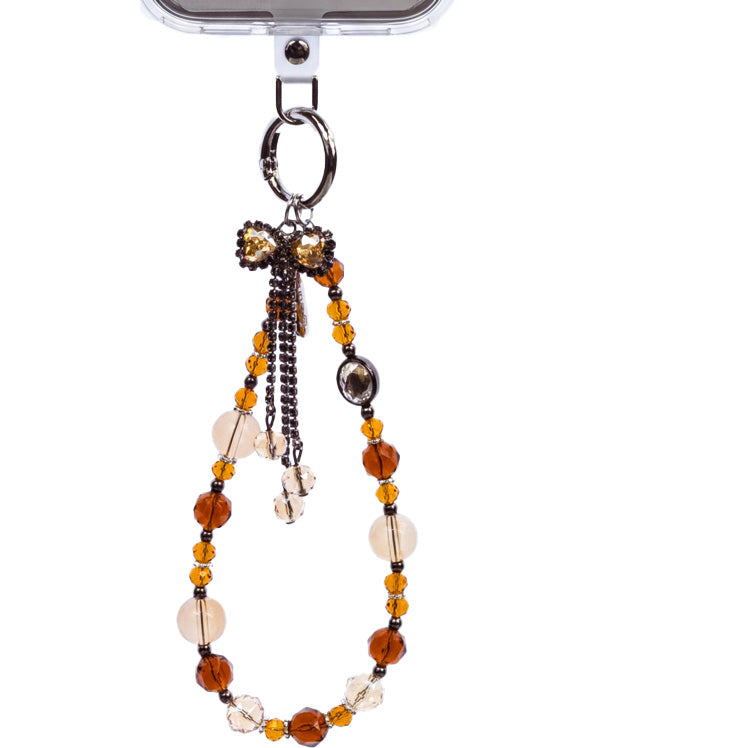 Universal-Handyband für das Handgelenk, Crong Phone Charm, Silber-Bernsteinfarben