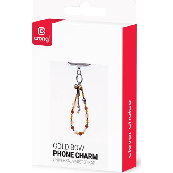 Universal-Handyband für das Handgelenk, Crong Phone Charm, Silber-Bernsteinfarben