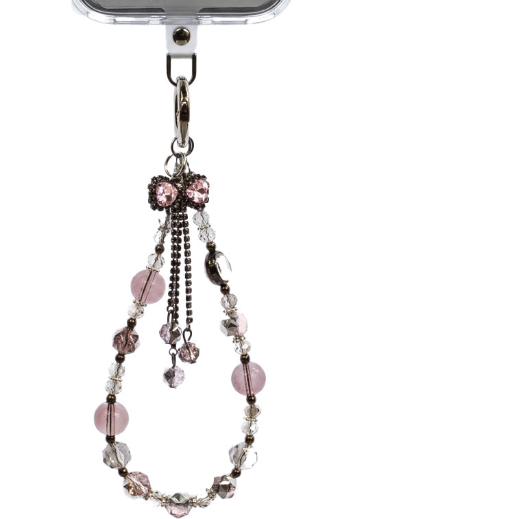 Universal-Handyband für das Handgelenk, Crong Phone Charm, Silber-Rosa