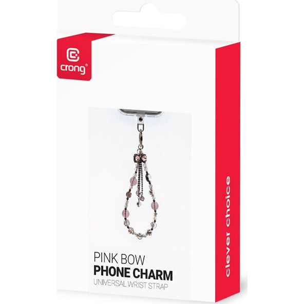 Universal-Handyband für das Handgelenk, Crong Phone Charm, Silber-Rosa