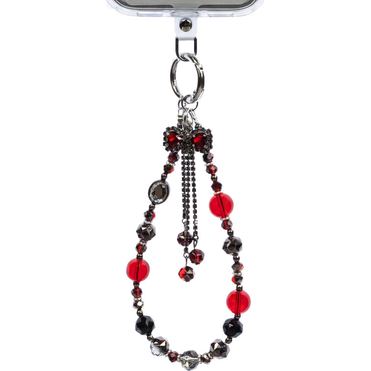 Universal-Handyband für das Handgelenk, Crong Phone Charm, Silber-Rot