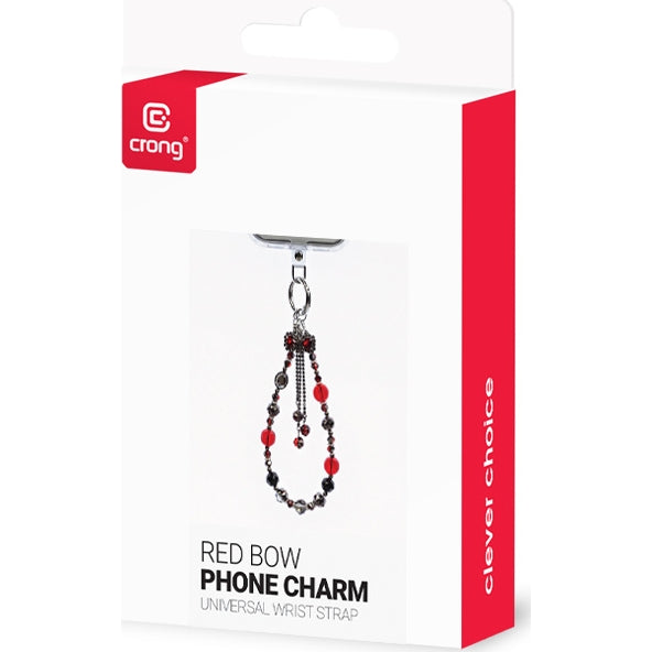 Universal-Handyband für das Handgelenk, Crong Phone Charm, Silber-Rot
