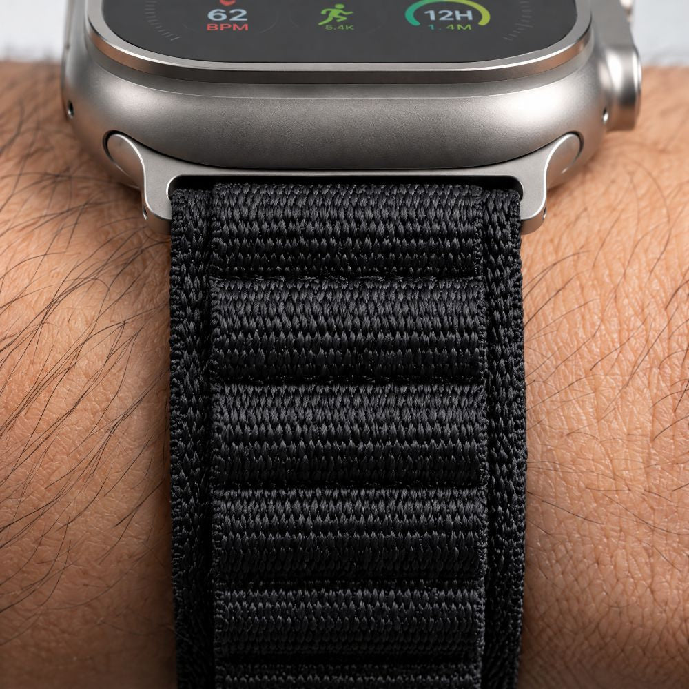 Armband für Apple Watch 49/46/45/44 mm, Tech Protect Nylon Pro, Schwarz (7/7)