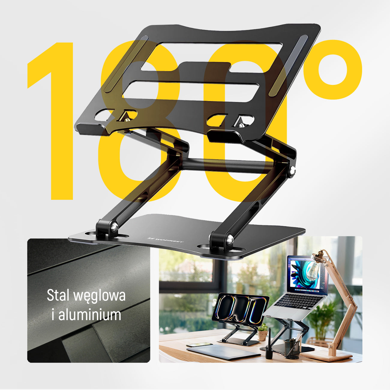 Laptop- und Tabletständer, Wozinsky WRS-CPY75DSB, Schwarz