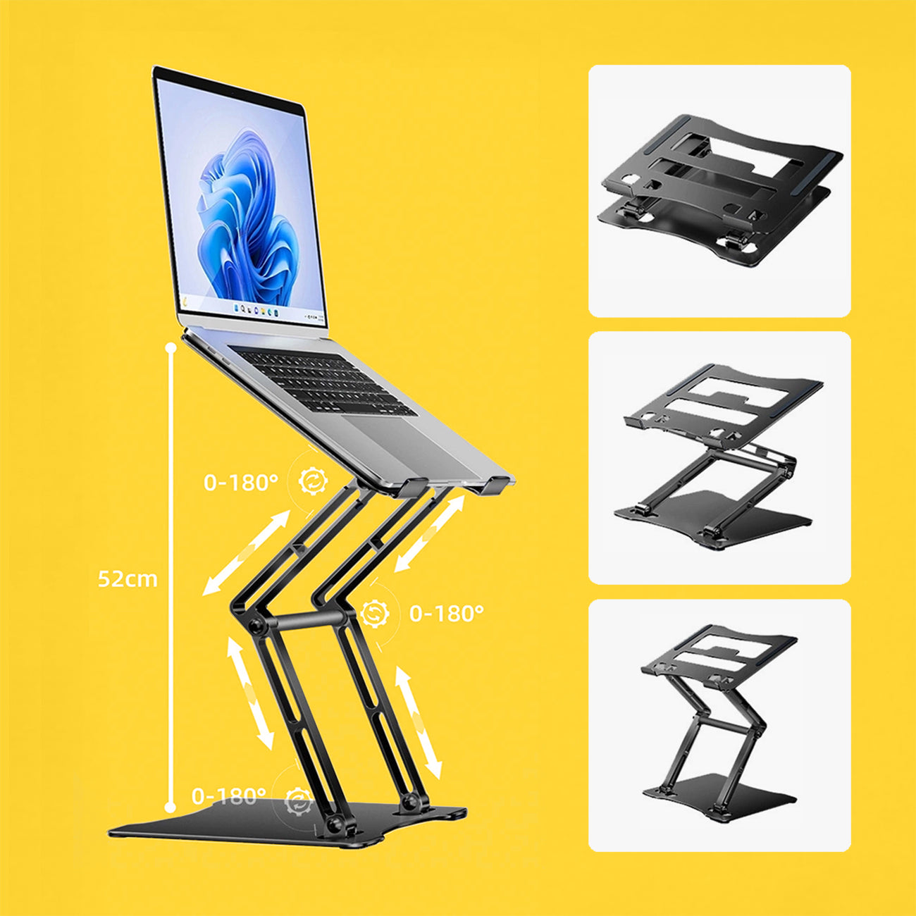 Laptop- und Tabletständer, Wozinsky WRS-CPY75DSB, Schwarz