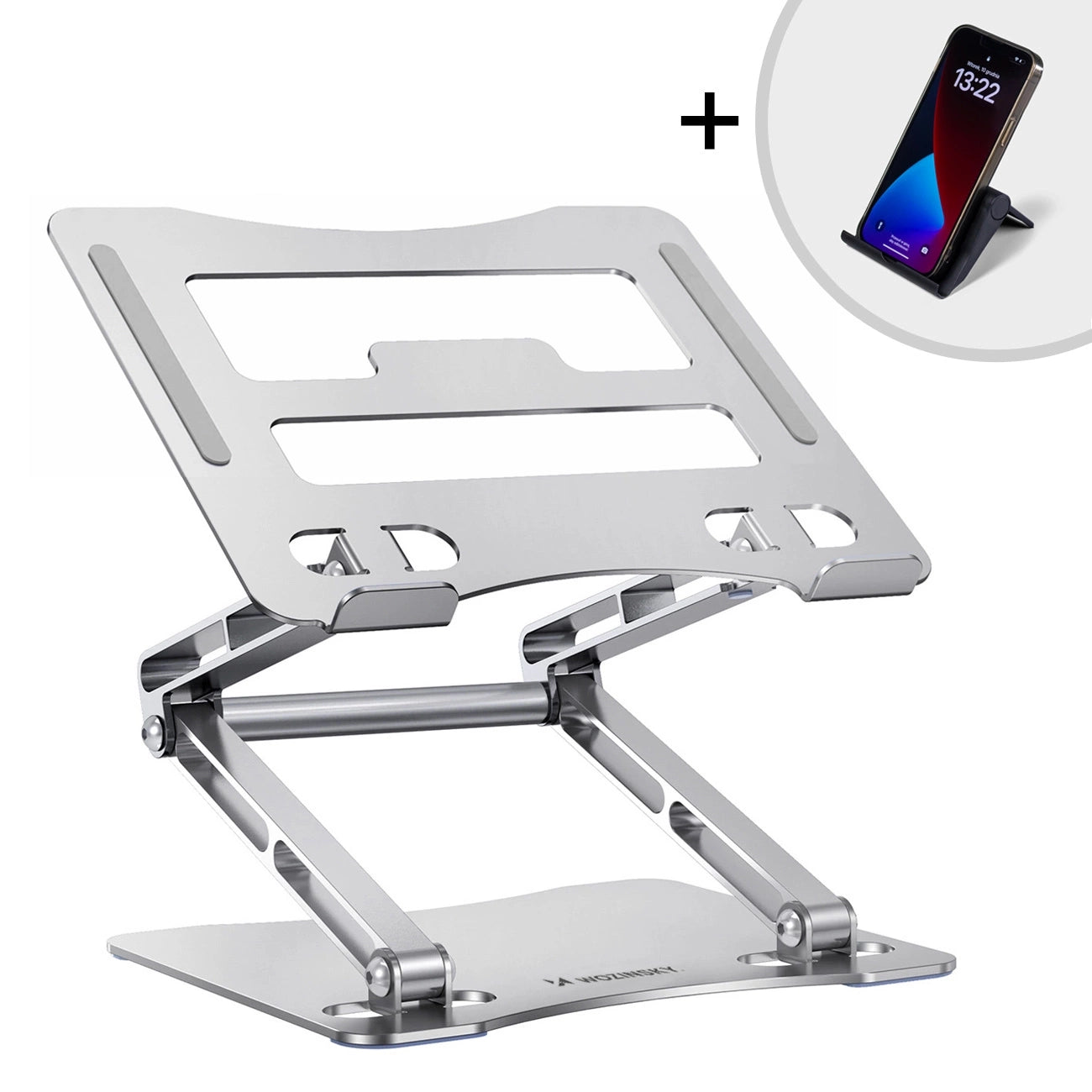 Laptop- und Tabletständer, höhenverstellbar, Wozinsky WRS-CPY75DSS, Silber