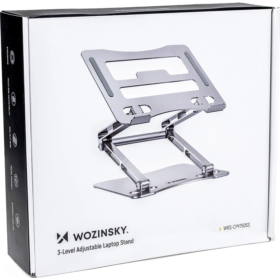 Laptop- und Tabletständer, höhenverstellbar, Wozinsky WRS-CPY75DSS, Silber