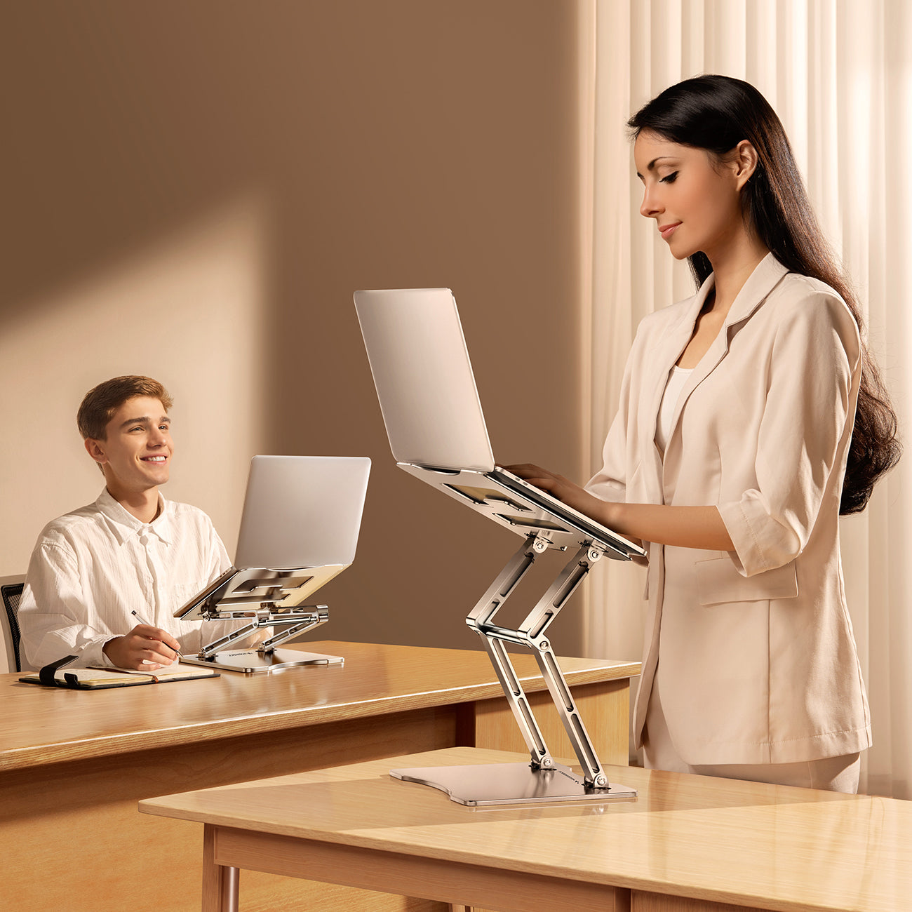 Laptop- und Tabletständer, höhenverstellbar, Wozinsky WRS-CPY75DSS, Silber
