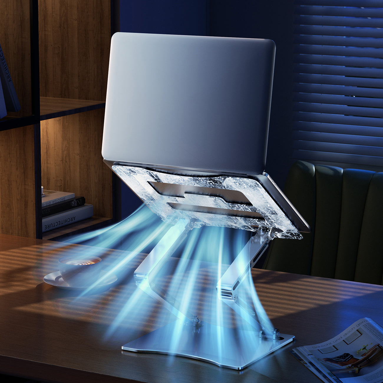 Laptop- und Tabletständer, höhenverstellbar, Wozinsky WRS-CPY75DSS, Silber